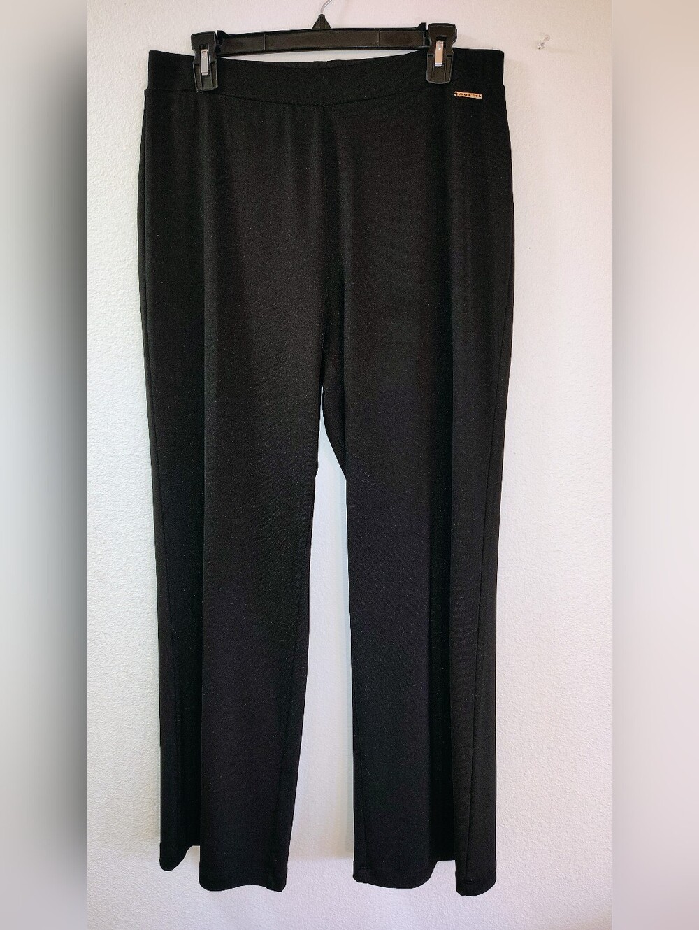 Anne Klein Stretch Black Wide-leg Pants Size Large